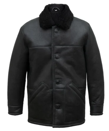 Hilton Mens Black Nappalan Sheepskin Coat