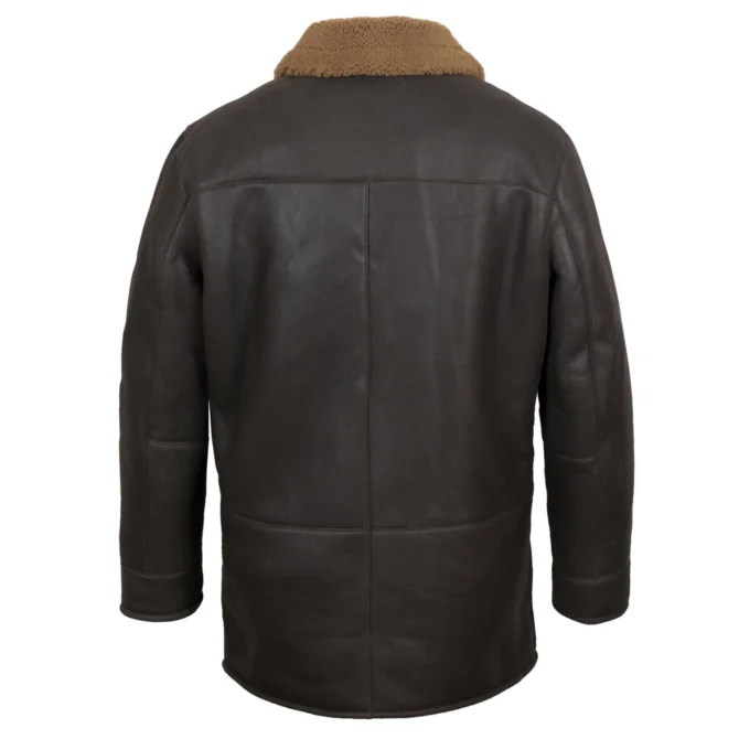 Hilton Mens Brown Rust Nappalan Sheepskin Coat - Image 5