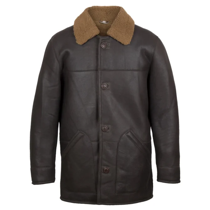 Hilton Mens Brown Rust Nappalan Sheepskin Coat