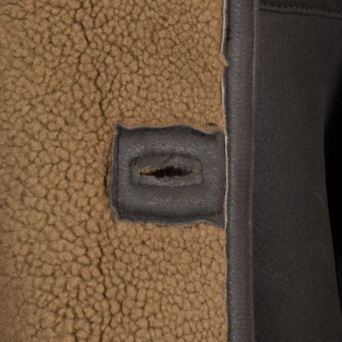 Hilton Mens Brown Rust Nappalan Sheepskin Coat - Image 3