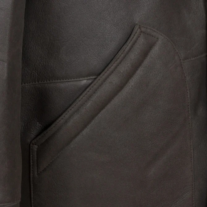 Hilton Mens Brown Rust Nappalan Sheepskin Coat - Image 2